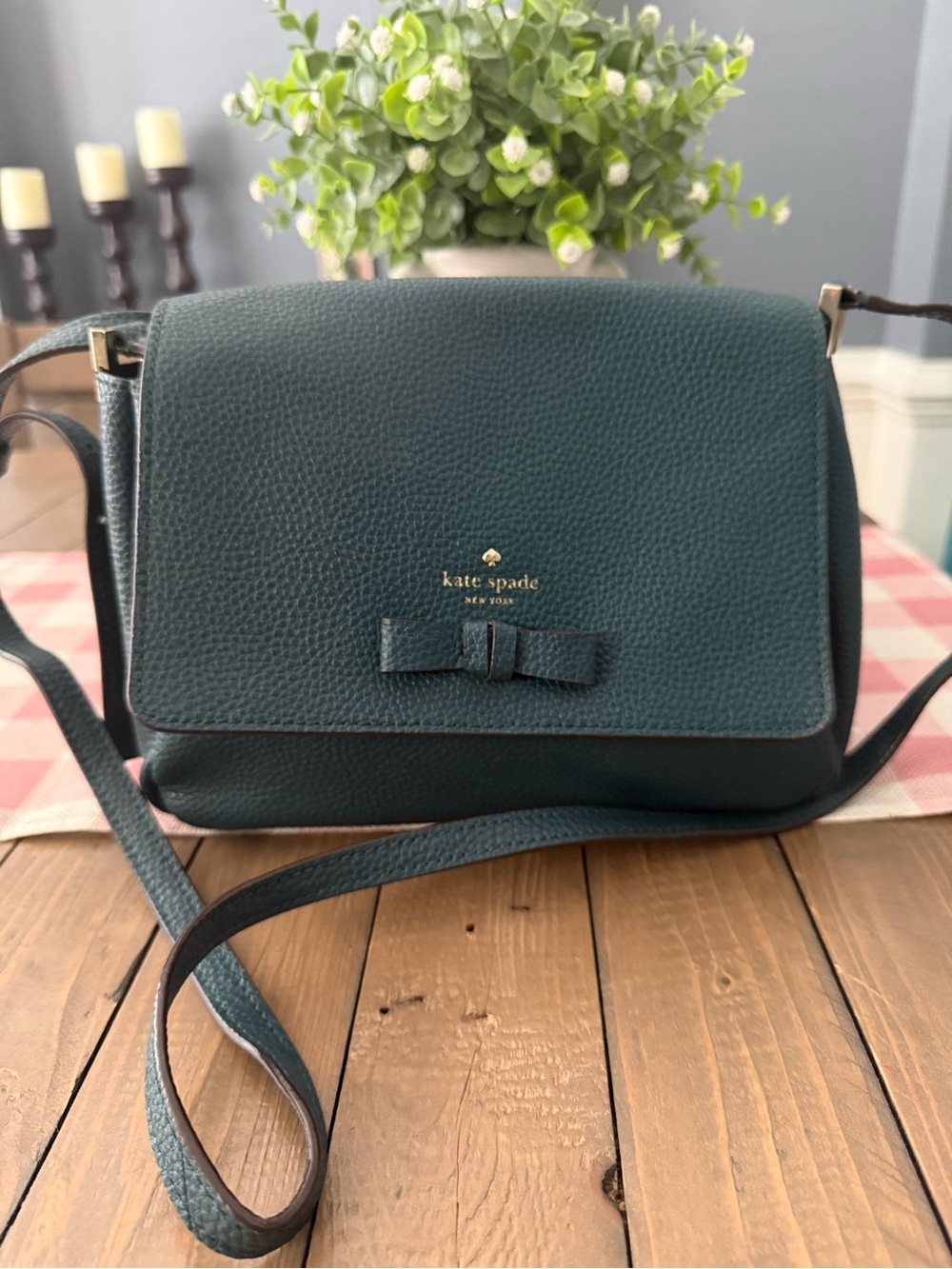 kate spade Pebbled Leather Crossbody with Bow Detail